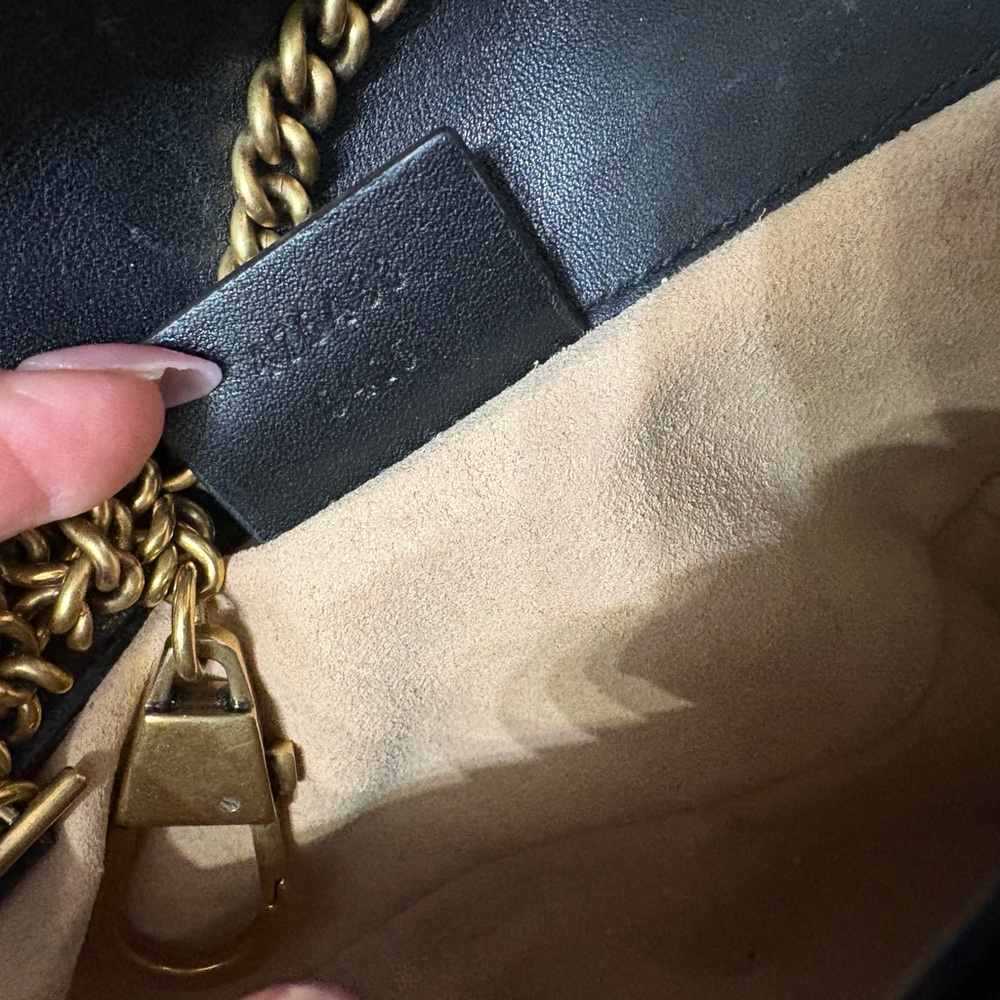Gucci Black Mini Bag with Gold Logo marmont super mini - Picture 11 of 12